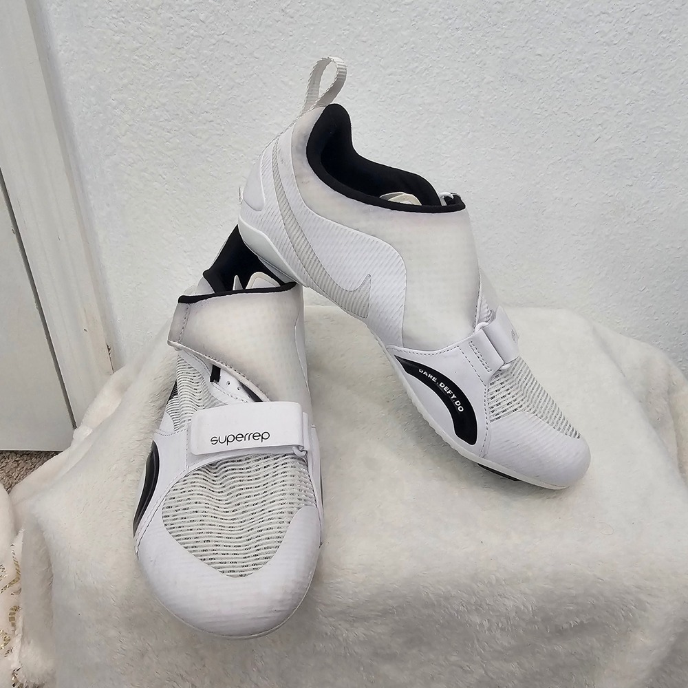 Nike SuperRep Cycle White Black Indoor Cycling Shoes Womens 8.5 CJ0775-100